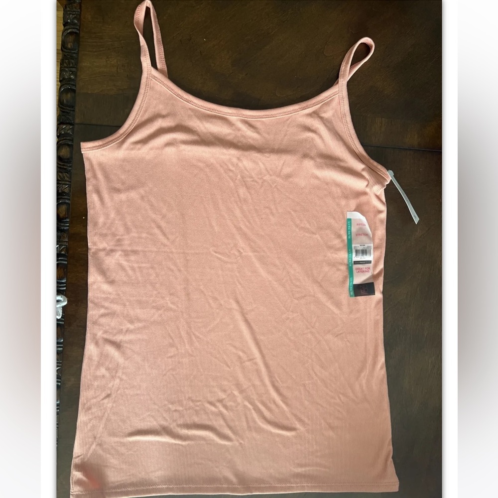 NO BOUNDARIES JUNIORS RIB CAMI FITTED STRETCH TERRACOTTA XL (15-17) new